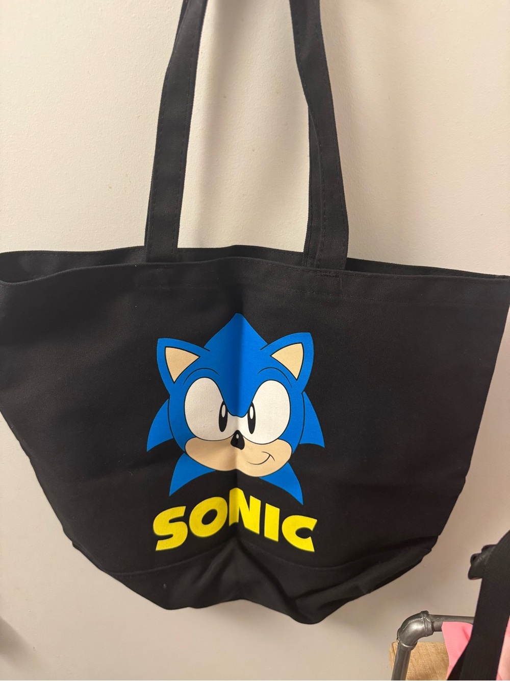 Rowing Blazers Sonic Graphic Black Tote Bag - Blue & Yellow